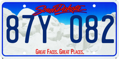 SD license plate 87YO82