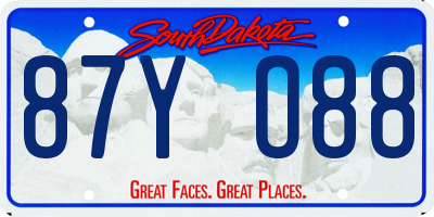 SD license plate 87YO88