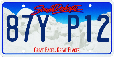SD license plate 87YP12