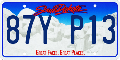 SD license plate 87YP13