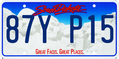 SD license plate 87YP15