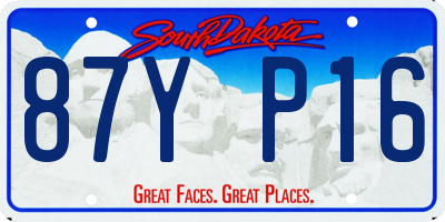 SD license plate 87YP16