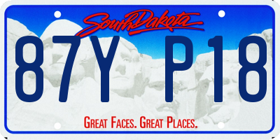 SD license plate 87YP18