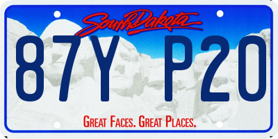 SD license plate 87YP20