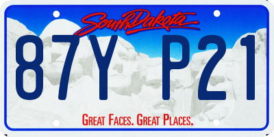 SD license plate 87YP21