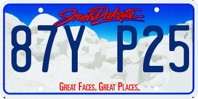 SD license plate 87YP25