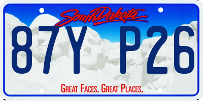 SD license plate 87YP26