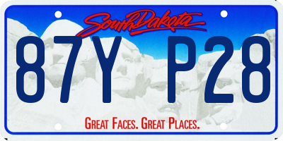 SD license plate 87YP28