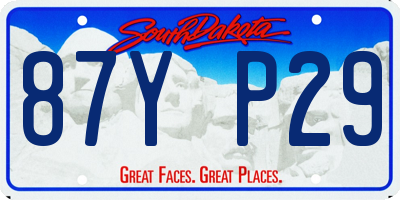 SD license plate 87YP29