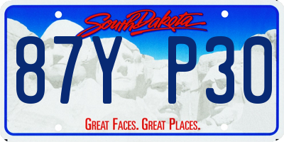 SD license plate 87YP30