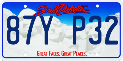SD license plate 87YP32