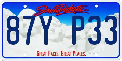SD license plate 87YP33