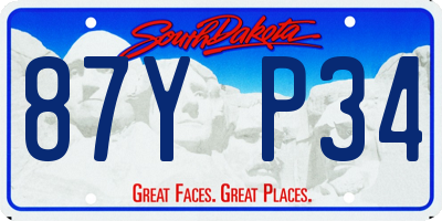 SD license plate 87YP34