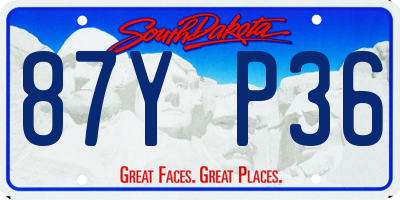 SD license plate 87YP36