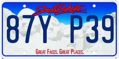 SD license plate 87YP39