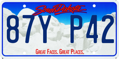 SD license plate 87YP42