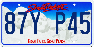 SD license plate 87YP45