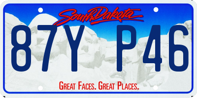 SD license plate 87YP46