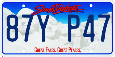 SD license plate 87YP47