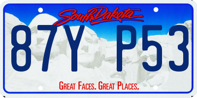 SD license plate 87YP53