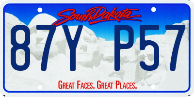 SD license plate 87YP57