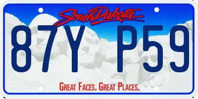 SD license plate 87YP59