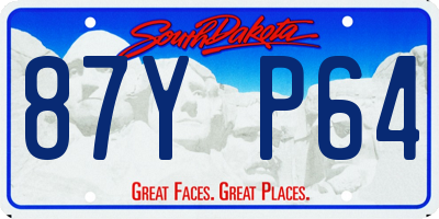 SD license plate 87YP64