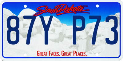 SD license plate 87YP73