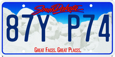 SD license plate 87YP74