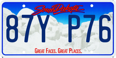 SD license plate 87YP76