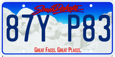 SD license plate 87YP83