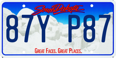 SD license plate 87YP87