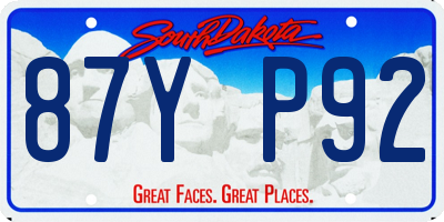 SD license plate 87YP92