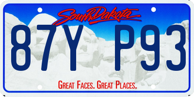 SD license plate 87YP93