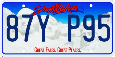 SD license plate 87YP95