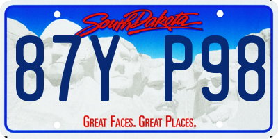 SD license plate 87YP98