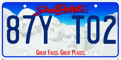 SD license plate 87YT02
