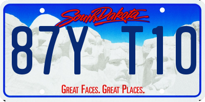 SD license plate 87YT10