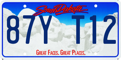 SD license plate 87YT12