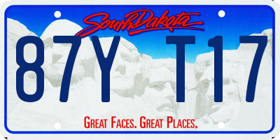 SD license plate 87YT17