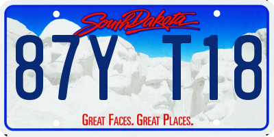 SD license plate 87YT18