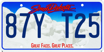 SD license plate 87YT25