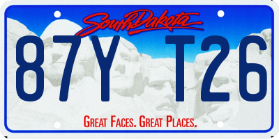 SD license plate 87YT26