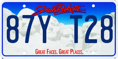 SD license plate 87YT28