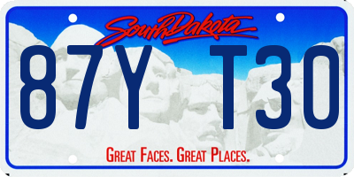 SD license plate 87YT30