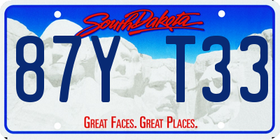 SD license plate 87YT33