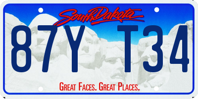 SD license plate 87YT34