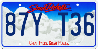 SD license plate 87YT36
