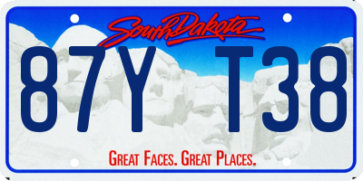 SD license plate 87YT38