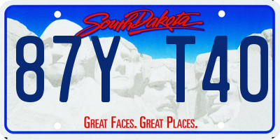 SD license plate 87YT40